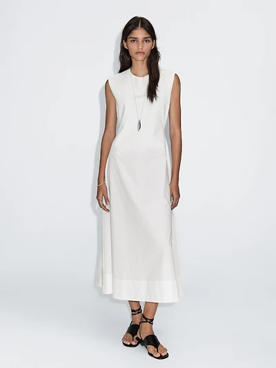 Robe longue contrastante sans manches