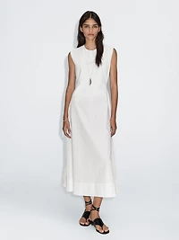 Robe longue contrastante sans manches