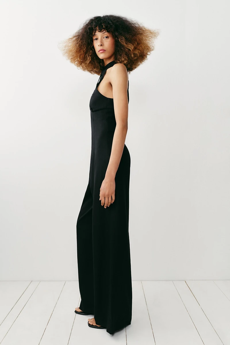 COMBINAISON HALTER LARGE AVEC LIN