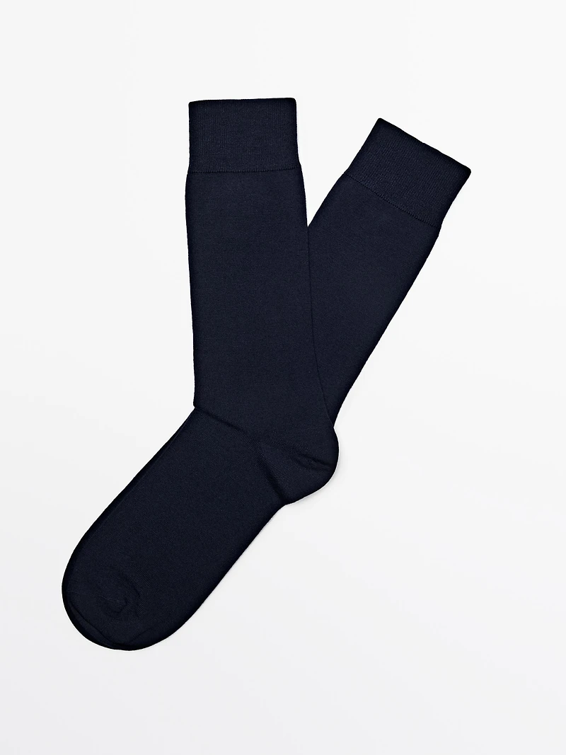 Chaussettes en maille lisse de laine mélangée