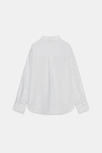 CHEMISE À RAYURES FLEUR EN DENTELLE