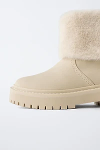 FAUX FUR ANKLE BOOTS