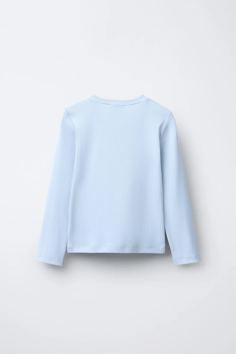 PLAIN RIBBED T-SHIRT