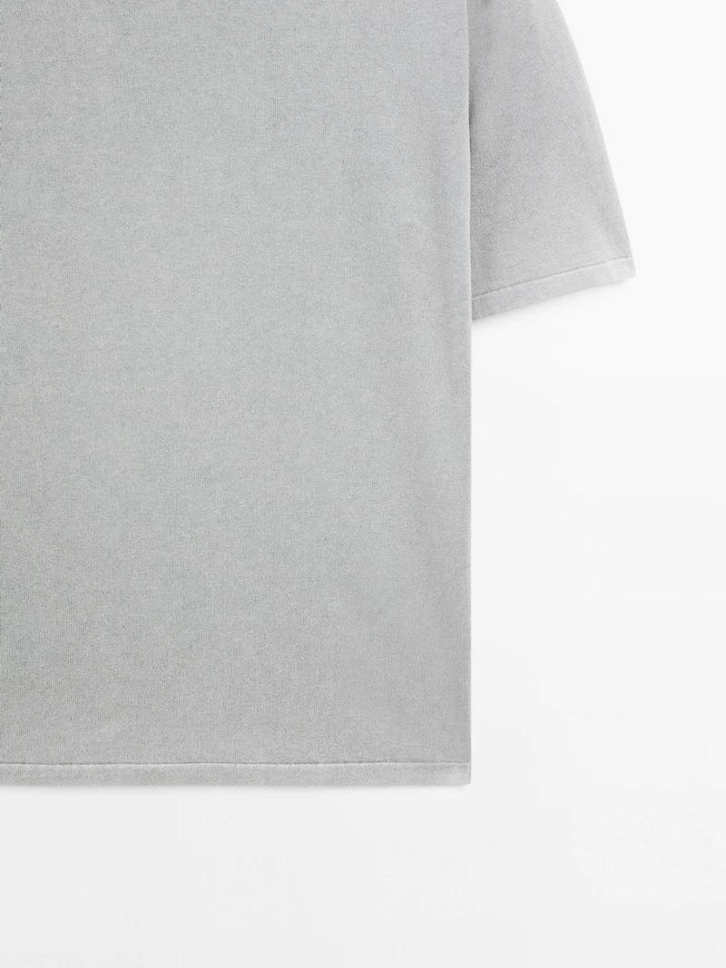 Cotton blend knit T-shirt