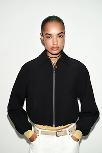 PUFF SLEEVE ZIP JACKET