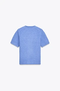 SHORT SLEEVE KNIT SWEATER