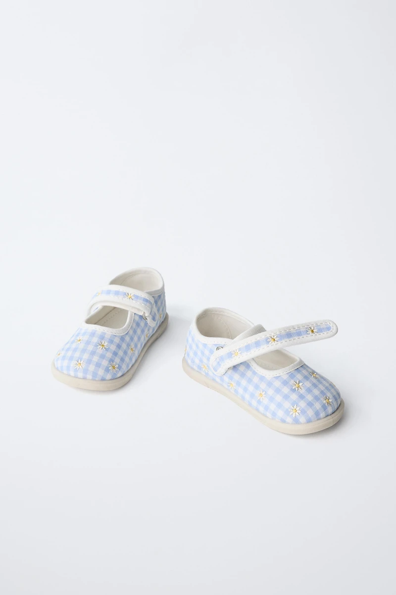 Gingham Barefoot Mary Janes