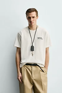 EMBROIDERED TEXT T-SHIRT