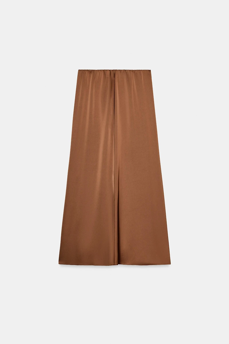 SATIN MIDI SKIRT
