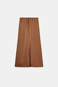 SATIN MIDI SKIRT