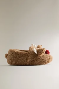 CHILDREN'S REINDEER SLIPPERS