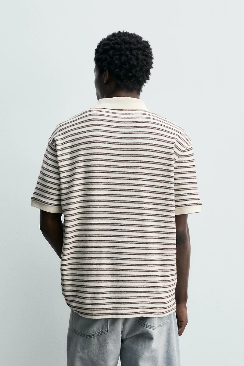 REGULAR FIT STRIPED JACQUARD POLO