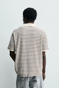 REGULAR FIT STRIPED JACQUARD POLO