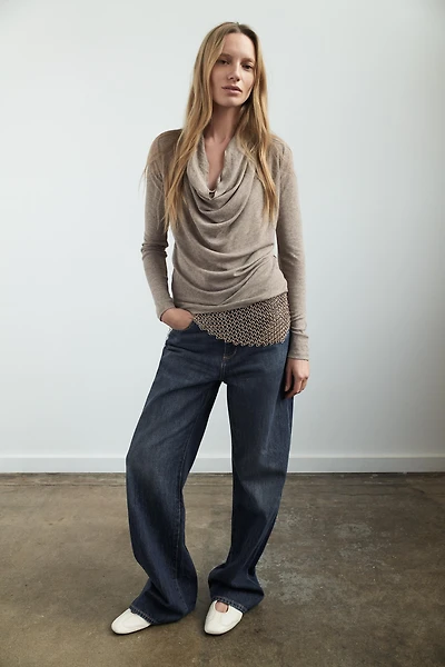 DRAPED LYOCELL T-SHIRT