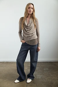 DRAPED LYOCELL T-SHIRT