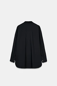 V-NECK POPLIN SHIRT