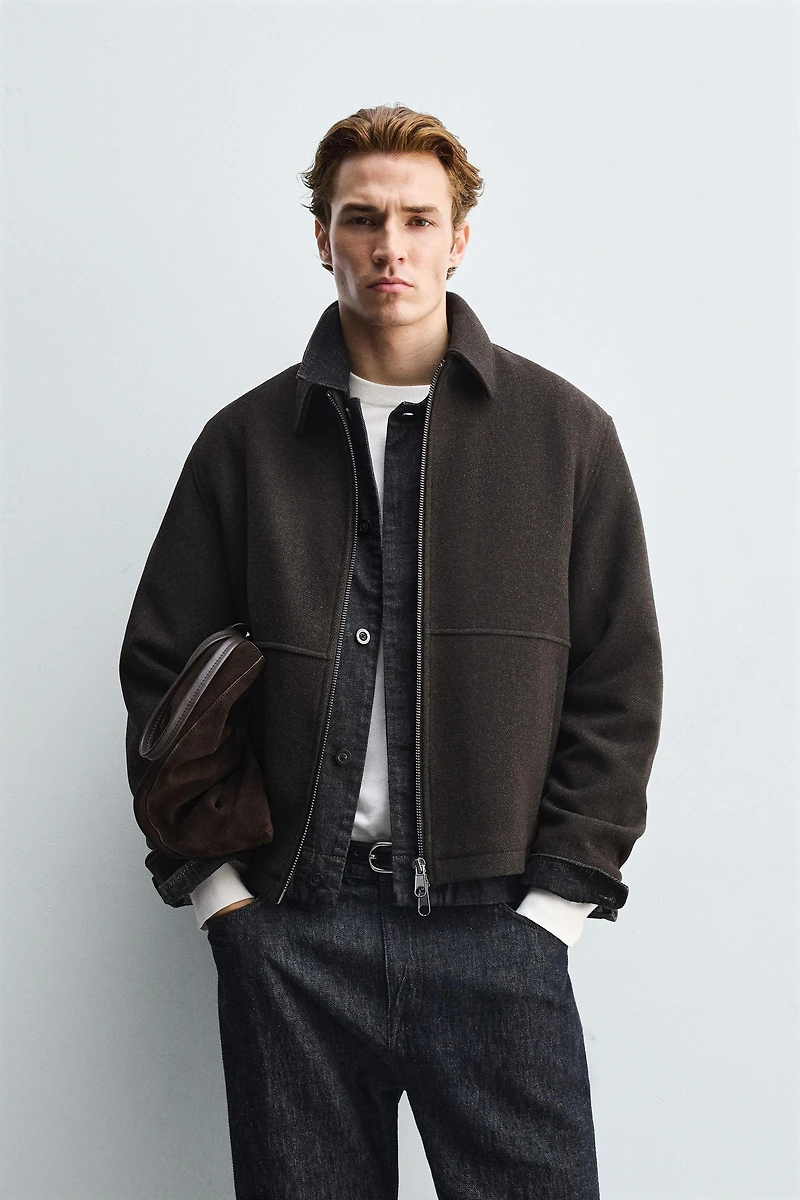 ZIPPERED TEXTURED JACKET