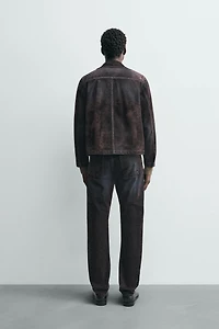 RELAXED FIT FLOCKED VELVET JEANS