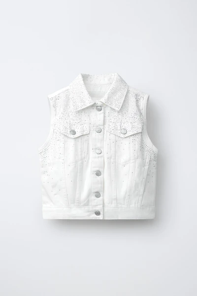 RHINESTONE DENIM VEST