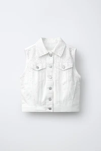 RHINESTONE DENIM VEST