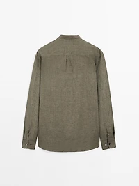 Chemise regular fit lin délavé