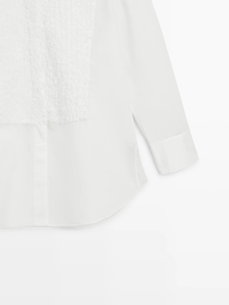 Chemise plastron avec broderies