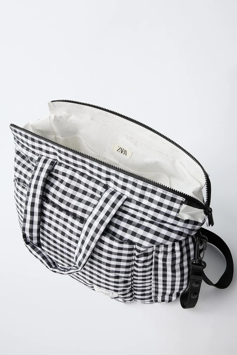 PLAID MATERNITY BAG