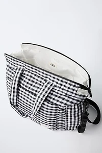 PLAID MATERNITY BAG