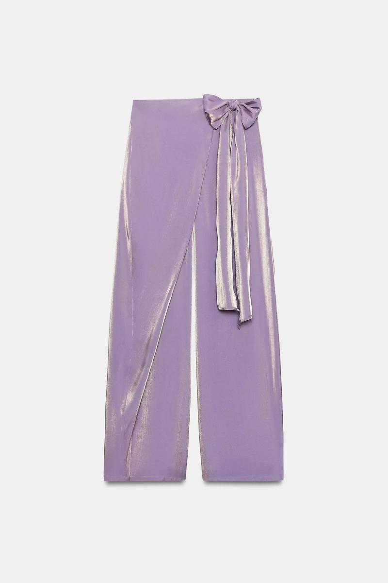 SHINY EFFECT WRAP PANTS