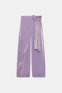SHINY EFFECT WRAP PANTS