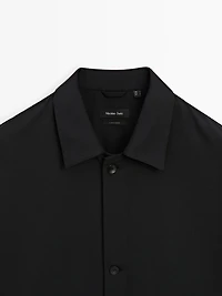 Wool blend overshirt with pockets