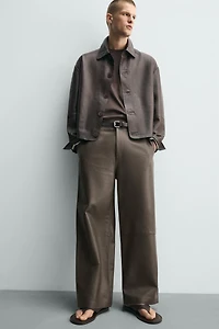 LEATHER BALLOON FIT PANTS
