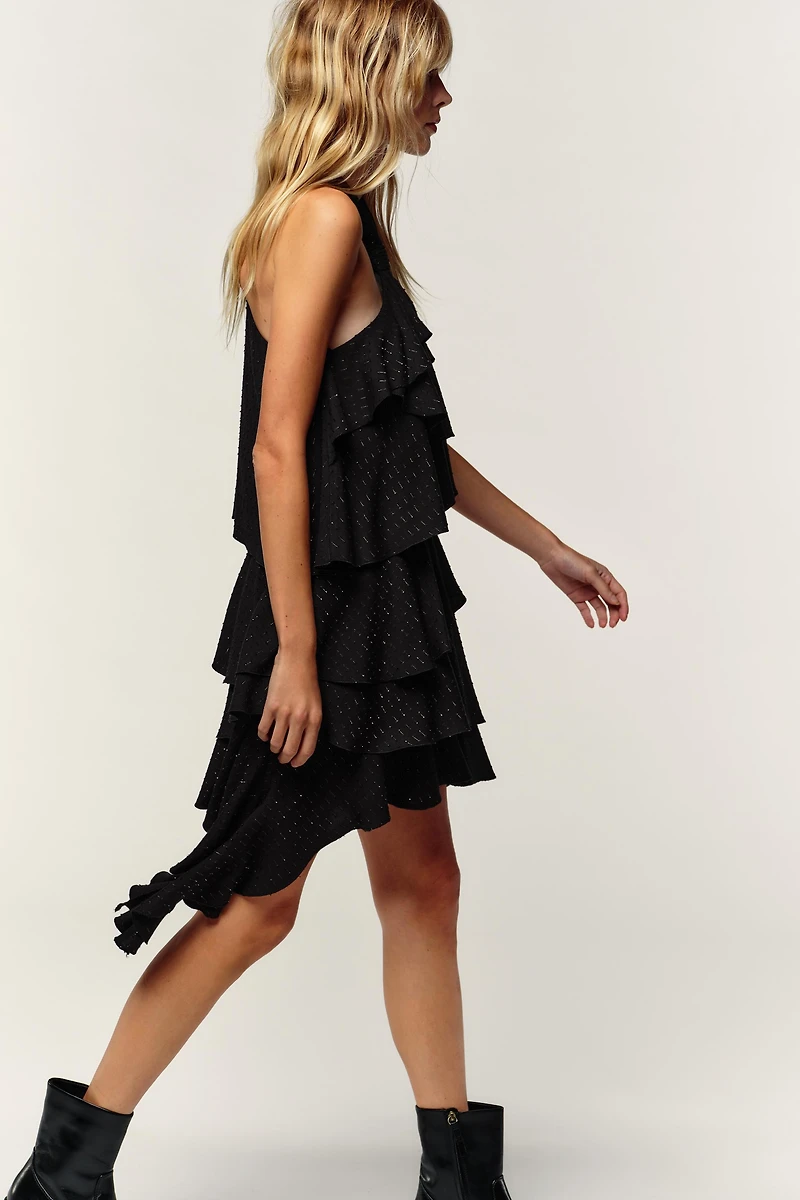 HALTER METALLIC THREAD DRESS