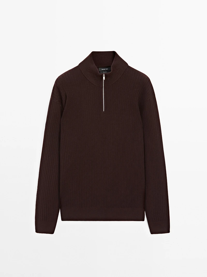 Mock neck knit sweater