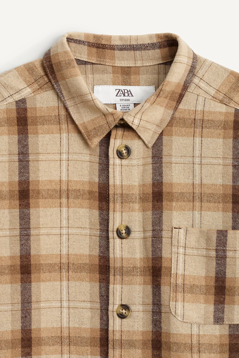 LIMITED EDITION WOOL BLEND PLAID OVERSHIRT