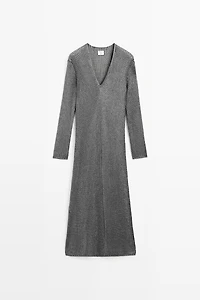 Long metallic knit dress - STUDIO