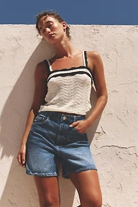 CONTRAST RUFFLED TOP