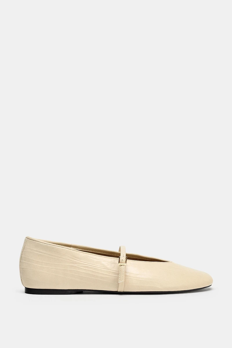 LEATHER BALLET FLATS