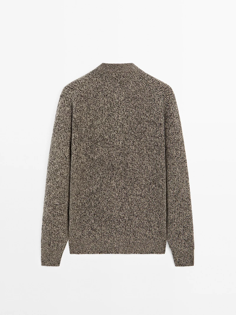 Cardigan en maille chinée 100 % laine