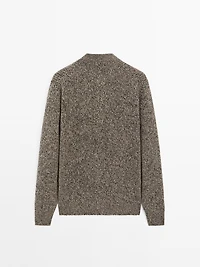 Cardigan en maille chinée 100 % laine