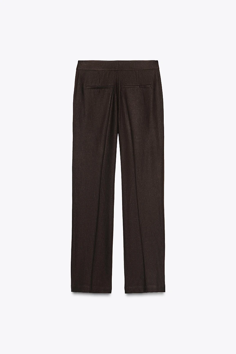 STRAIGHT LEG LINEN PANTS