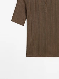 Polo côtelé 100 % coton