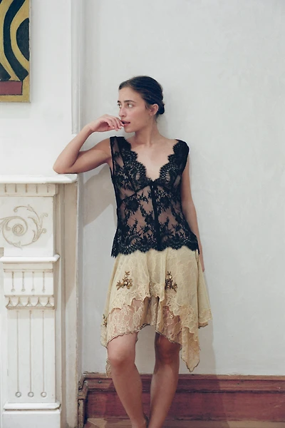 ASYMMETRIC SEQUIN TULLE SKIRT