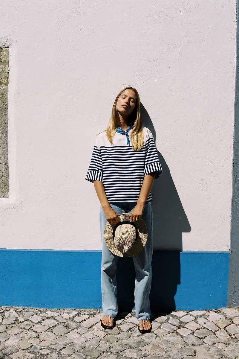 CHEMISE À RAYURES AVEC LIN