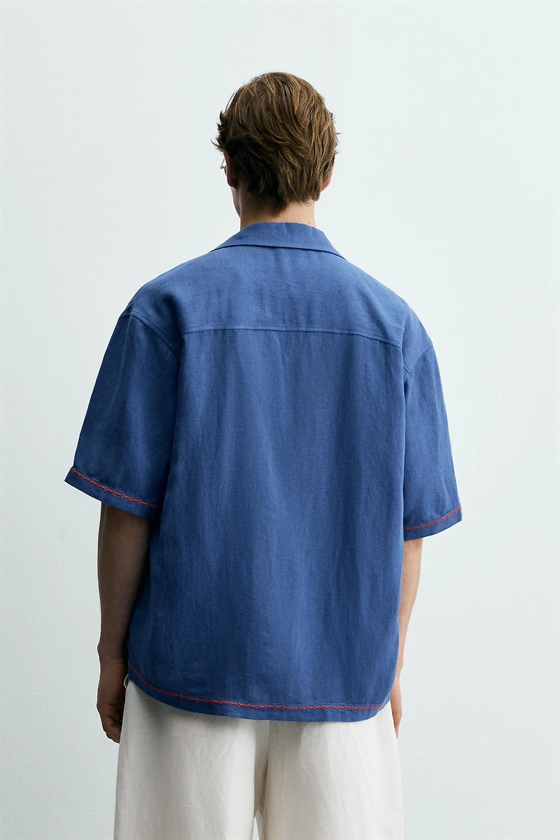 CONTRAST EMBROIDERED VISCOSE