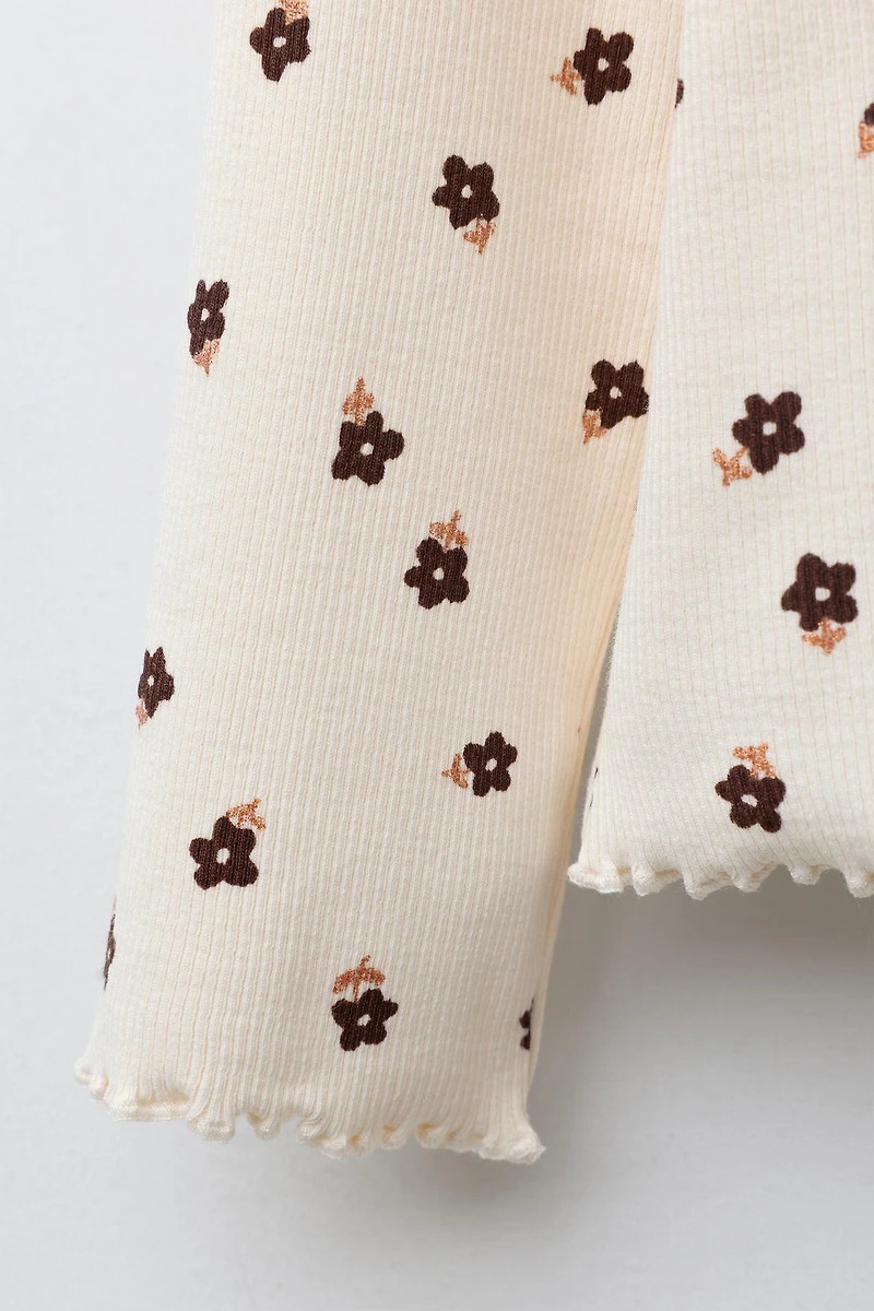 PRINTED RIBBED T-SHIRT