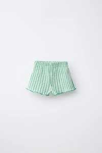 TEXTURED STRIPED SHORTS