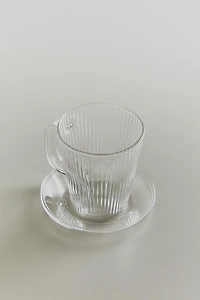 BOROSILICATE GLASS COFFEE CUP AND SAUCER
