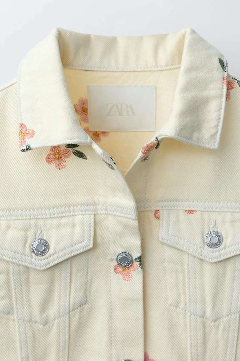 EMBROIDERED FLORAL TWILL JACKET