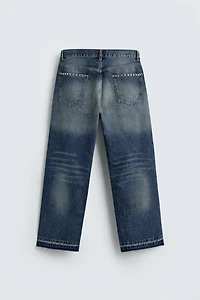 STUDDED LOOSE FIT JEANS